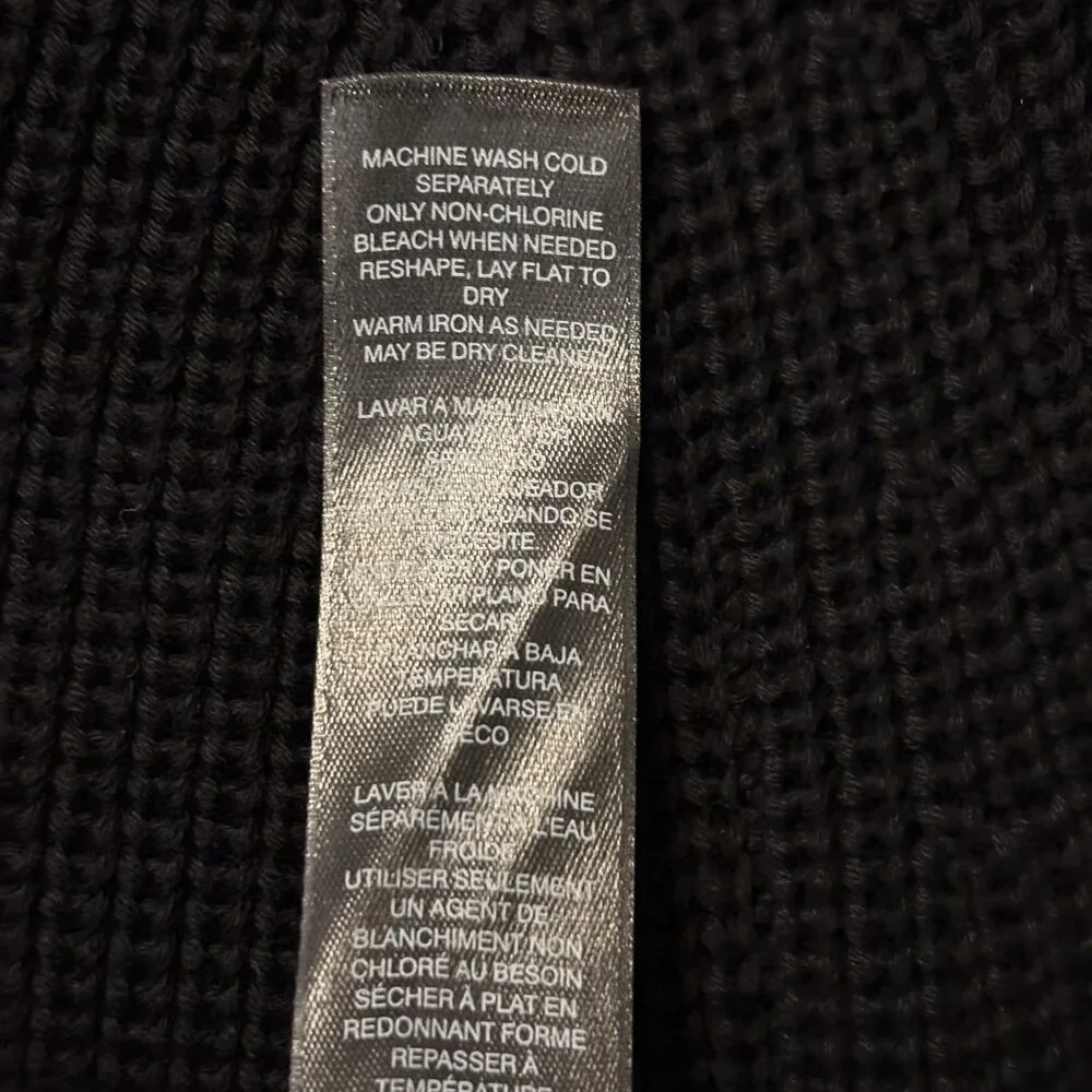 White House Black Market XS Black Knit Cropped Sweater Womens Long Sleeve - Picture 9 of 9